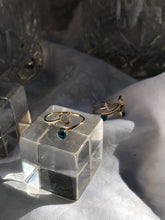 Load image into Gallery viewer, 14K Solid Gold Initial "U" Evil Eye Ring