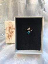 Load image into Gallery viewer, 14K Solid Gold Initial "Y" Evil Eye Ring