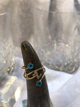 Load image into Gallery viewer, 14K Solid Gold Initial "Z" Evil Eye Ring