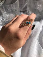 Load image into Gallery viewer, 14K Solid Gold Initial "O" Evil Eye Ring