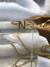 Load image into Gallery viewer, 14K Solid Gold Initial "N" Ring