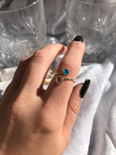 Load image into Gallery viewer, 14K Solid Gold Initial "O" Evil Eye Ring