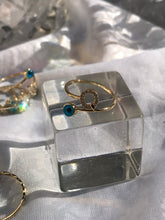 Load image into Gallery viewer, 14K Solid Gold Initial "Q" Evil Eye Ring