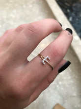 Load image into Gallery viewer, 14K Solid Gold Initial "E" Ring