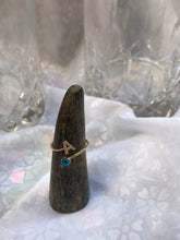 Load image into Gallery viewer, 14K Solid Gold Initial "A" Evil Eye Ring