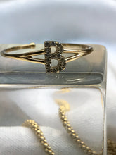 Load image into Gallery viewer, 14K Solid Gold Initial "B" Ring