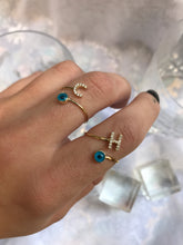 Load image into Gallery viewer, 14K Solid Gold Initial "C" Evil Eye Ring