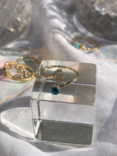 Load image into Gallery viewer, 14K Solid Gold Initial "G" Evil Eye Ring
