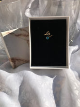 Load image into Gallery viewer, 14K Solid Gold Initial "G" Evil Eye Ring