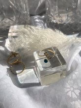 Load image into Gallery viewer, 14K Solid Gold Initial "E" Evil Eye Ring