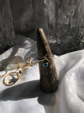 Load image into Gallery viewer, 14K Solid Gold Initial "T" Evil Eye Ring