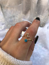 Load image into Gallery viewer, 14K Solid Gold Initial "Z" Evil Eye Ring