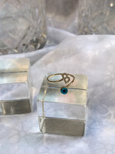 Load image into Gallery viewer, 14K Solid Gold Initial "B" Evil Eye Ring