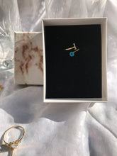 Load image into Gallery viewer, 14K Solid Gold Initial "I" Evil Eye Ring