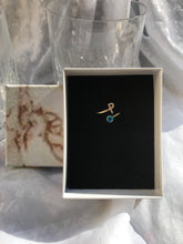 Load image into Gallery viewer, 14K Solid Gold Initial "P" Evil Eye Ring