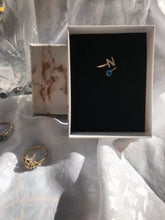 Load image into Gallery viewer, 14K Solid Gold Initial "N" Evil Eye Ring