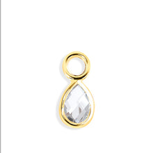 Load image into Gallery viewer, 14K Solid Gold Teardrop Earring Charm