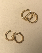 Load image into Gallery viewer, 14K Solid Gold French Twist Hoops
