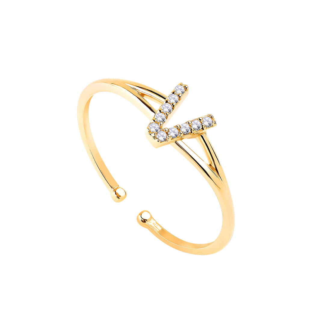 14K Solid Gold Initial 