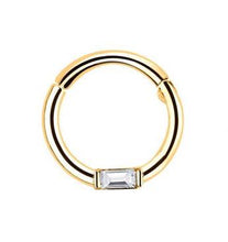 Load image into Gallery viewer, 14K Solid Gold Cartilage Hoop, Baguette
