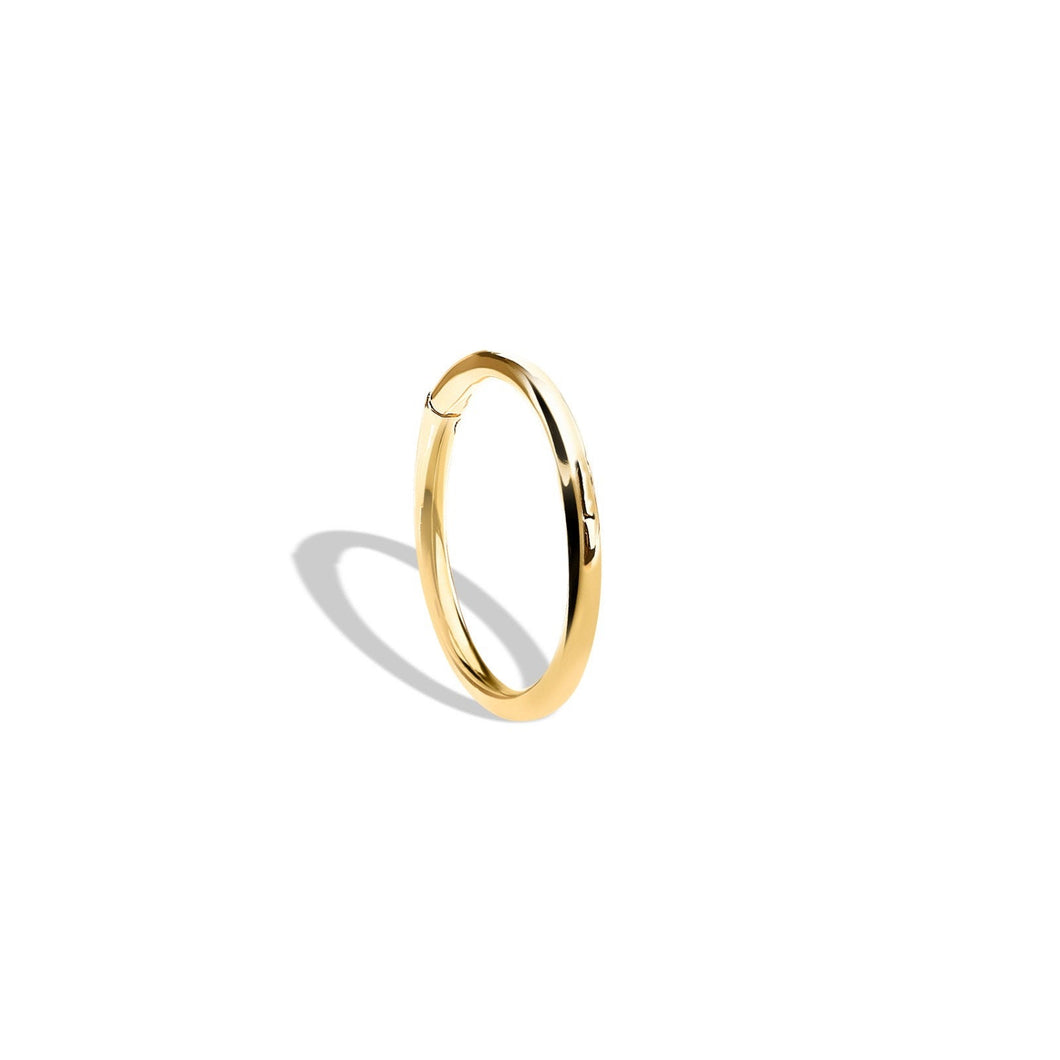14K Solid Yellow Gold 10mm Single Clicker Earring