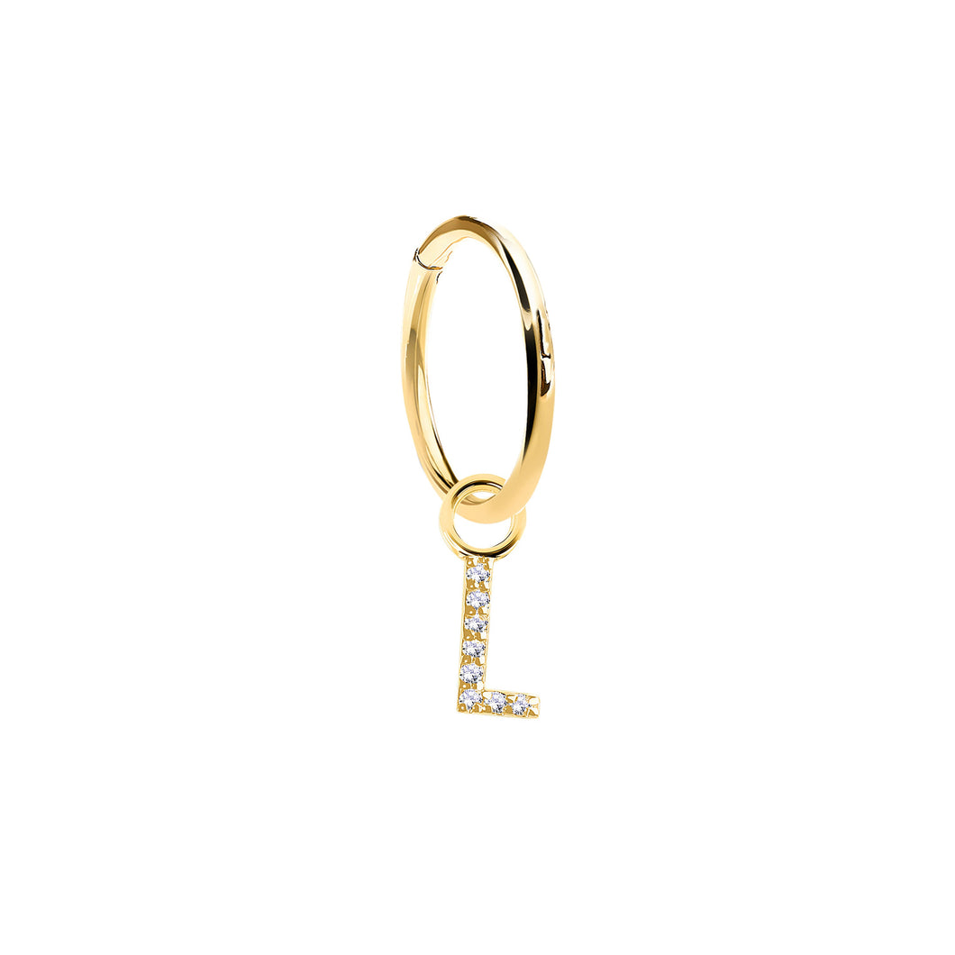 14K Solid Yellow Gold Initial 