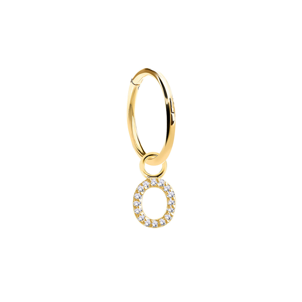 14K Solid Yellow Gold Initial 