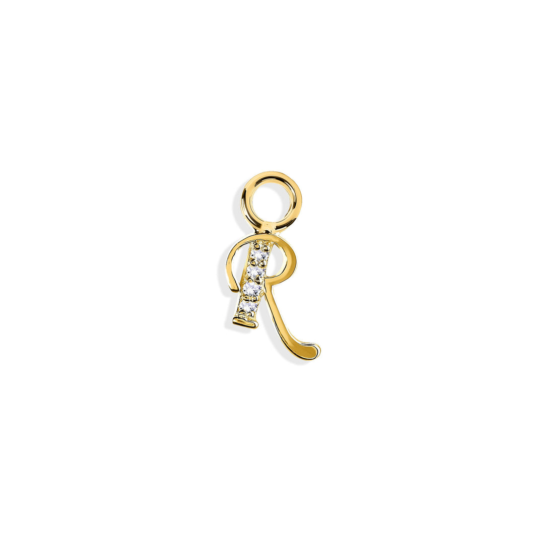 14K Solid Yellow Gold Initial/Letter 
