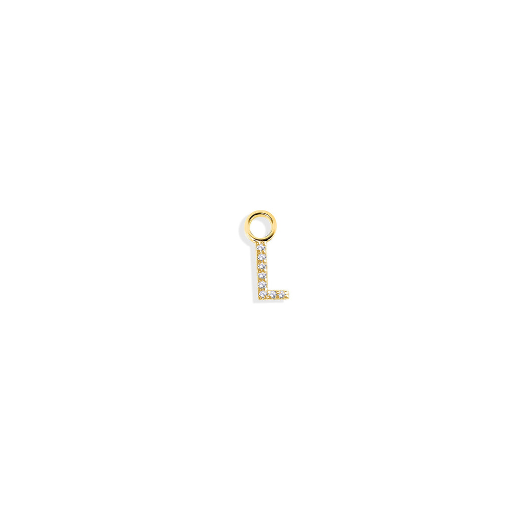 14K Solid Yellow Gold Initial 