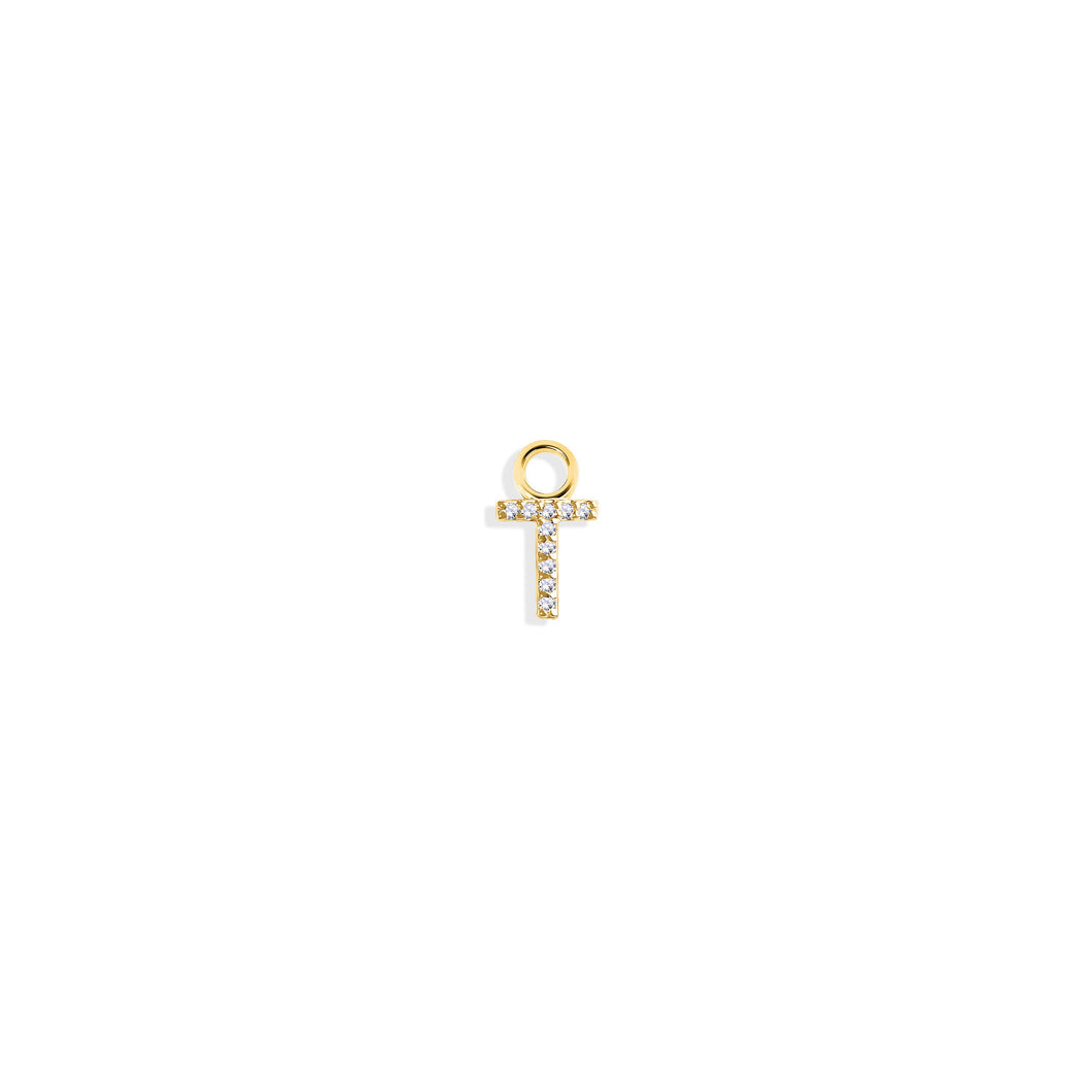 14K Solid Yellow Gold Initial 