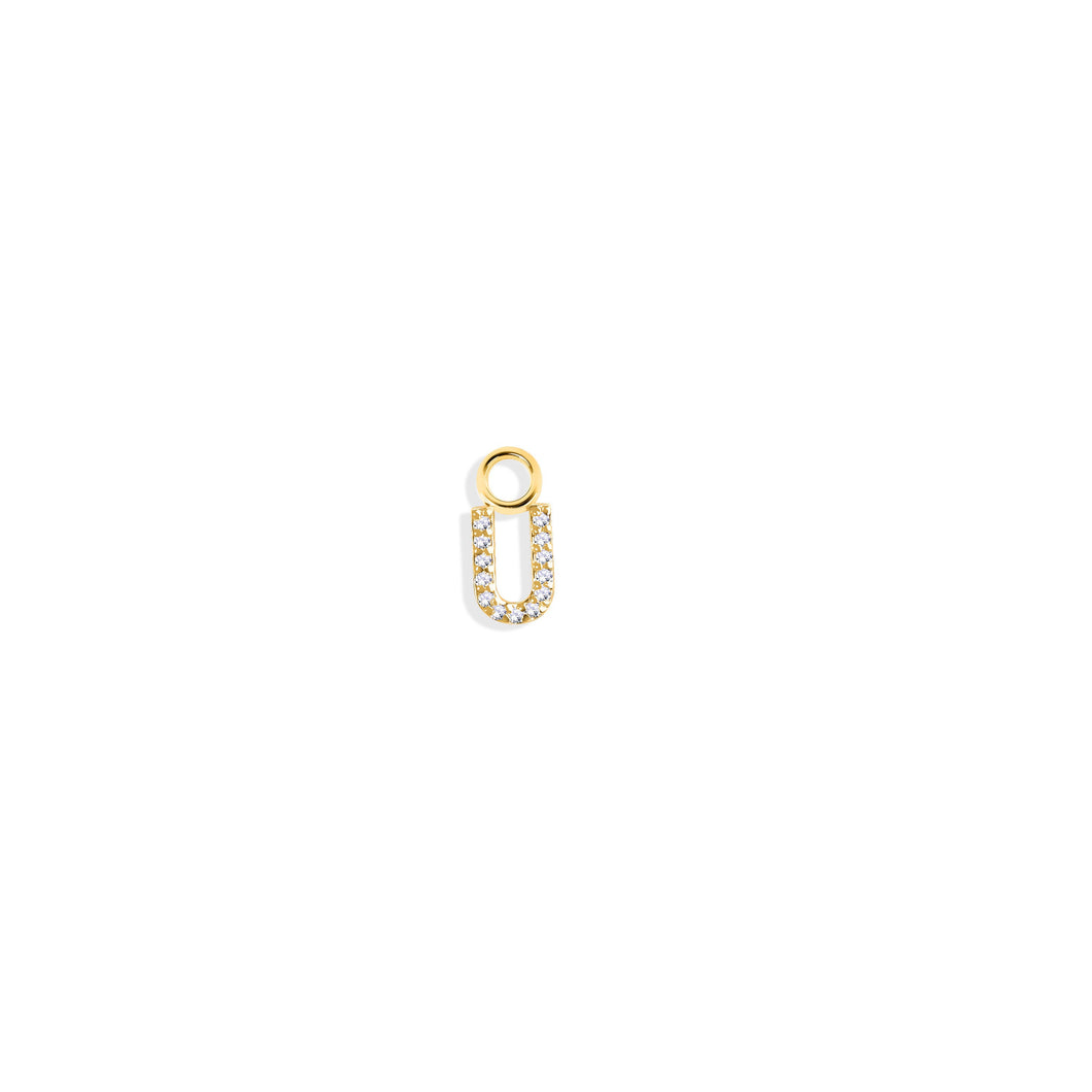 14K Solid Yellow Gold Initial 