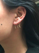 Load image into Gallery viewer, 14K Solid Yellow Gold Initial &quot;U&quot; Charm Earring
