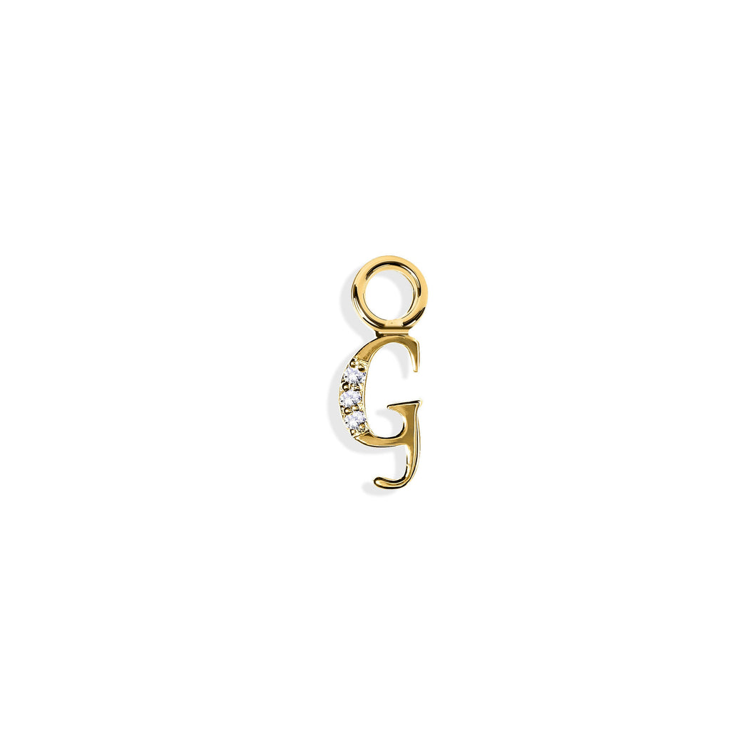 14K Solid Yellow Gold Initial/Letter 