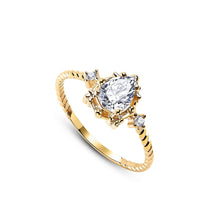 Load image into Gallery viewer, 14K Solid Yellow Gold Teardrop Ring
