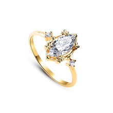 Load image into Gallery viewer, 14K Solid Yellow Gold Marquise Ring
