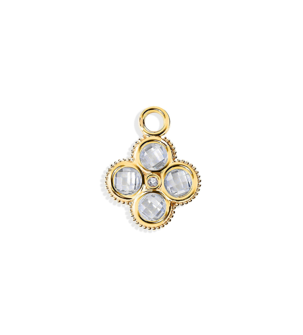 14K Solid Yellow Gold Large Clover Charm/Pendant