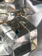 Load image into Gallery viewer, 14K Solid Gold Initial &quot;L&quot; Evil Eye Ring
